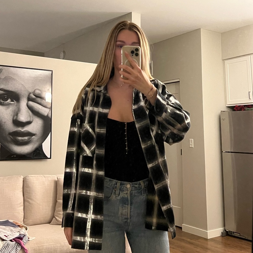 Amiri Plaid Metallic Flannel